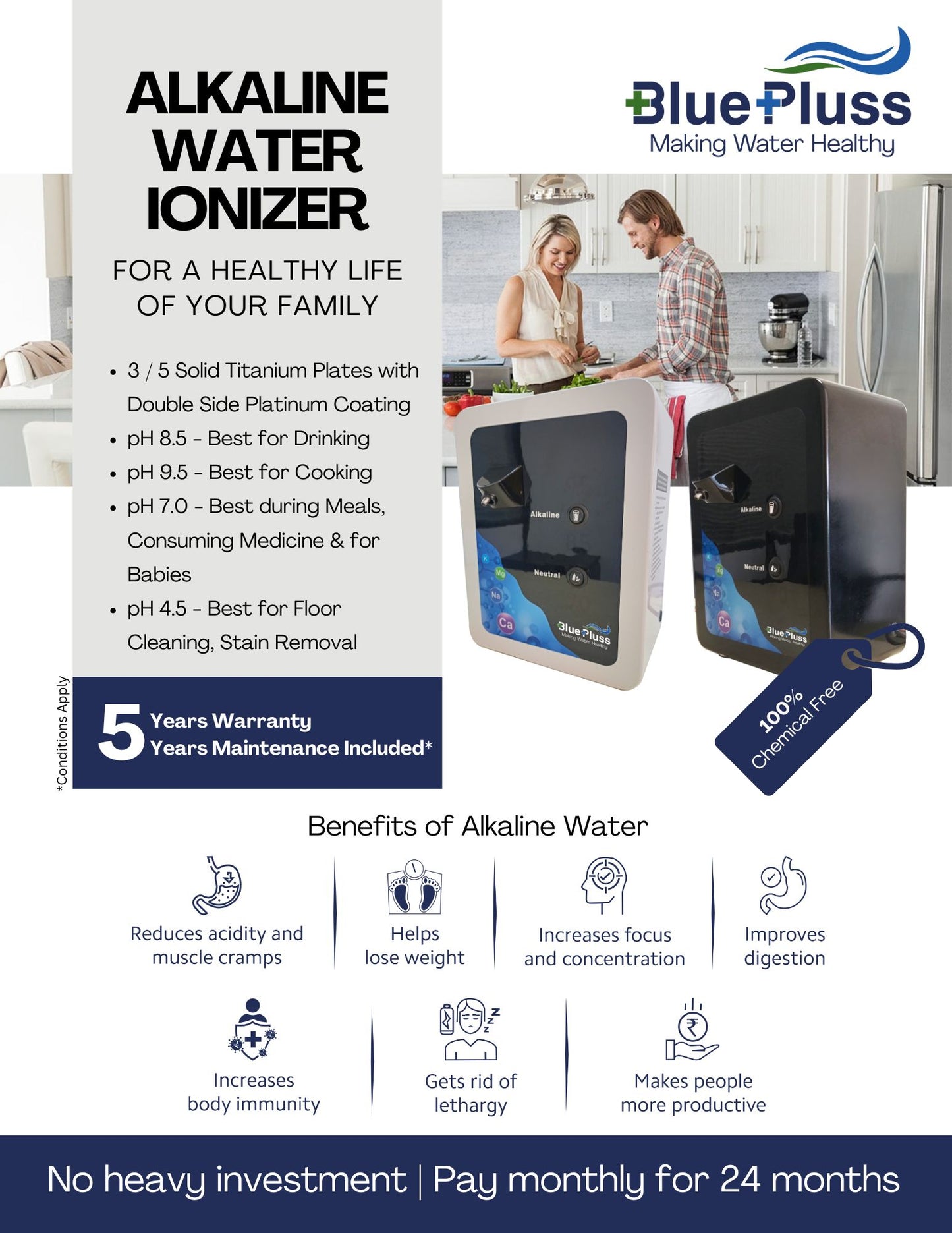 BluePluss - Aqua3 - Alkaline Water Ionizer - Subscription Plan