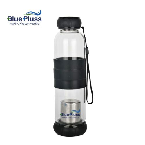 BluePluss Alkaline Water Bottle (AAA+) - Glass Material - Black